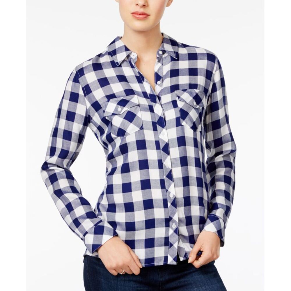 Maison Jules Gingham Shirt Blue Lazulite Combo M